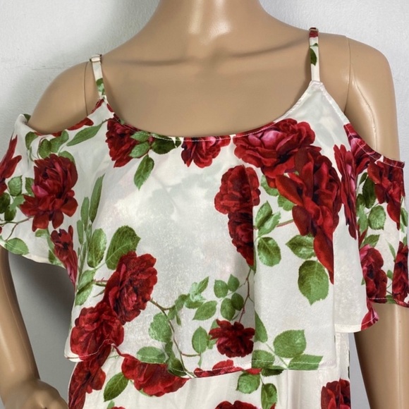 SHOW ME YOUR MUMU FLORAL COLD-SHOULDER RUFFLE MAXI DRESS - Picture 4 of 10